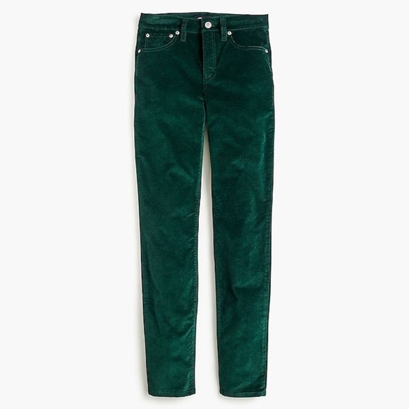 J. Crew Denim - J. CREW green velvet 9" high-rise Toothpick jeans